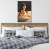 メダリオンの女の子(by Gerolamo Induno) キャンバスプリント (インサイチュ (寝室))
