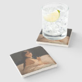 メダリオンの女の子(by Gerolamo Induno) ストーンコースター (横)