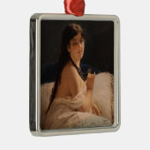 メダリオンの女の子(by Gerolamo Induno) メタルオーナメント (右)