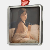 メダリオンの女の子(by Gerolamo Induno) メタルオーナメント (左)