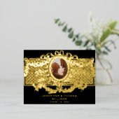 メダリオンエレガントフォトカスタムフレーム付きカード 箔シーズンポストカード (立ち正面)