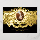 メダリオンエレガントフォトカスタムフレーム付きカード 箔シーズンポストカード (正面)