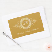 メダリオンゴールデンアニバーサリーステッカー 長方形シール (封筒)