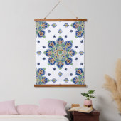 メダリオンデザイン付きウッドトップウォールタペストリー 吊り下げ型タペストリー (寝室)