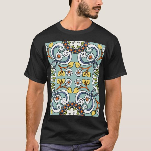 メダリオントルコスタイルヴィンテージパターン Tシャツ (正面)