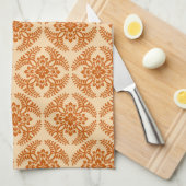 メダリオンパタ日本のーン，パステルオレンジ キッチンタオル (四つ折り)