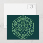 メダリオン中国のグリーン ポストカード (正面/裏面)