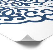 メダリオン中国のブルー ポスター (角)