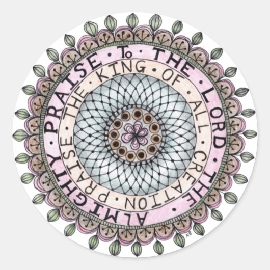 メダリオン公を賛美するステッカー ラウンドシール (正面)