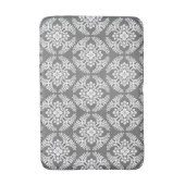 メダリオン日本のパターン、グレー/グレー&ホワイト バスマット (正面縦)