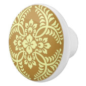 メダリオン日本のパターン、マスタードイエロー セラミックノブ (右)