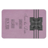 メダリオン縁ど日付磁石、薄紫を保存 マグネット (横)