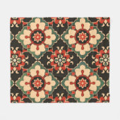 メダリオン華美パターン フリースブランケット (正面(横))