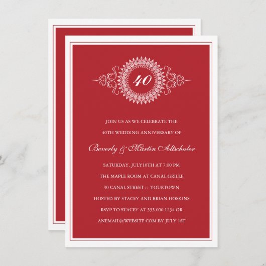 メダリオン アニバーサリー パーティー 招待状 (正面/裏面)