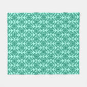 メダリ日本のオンパターン、アクア及びターコイズ フリースブランケット (正面(横))