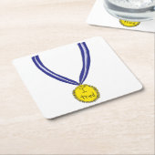 メダルを取った スクエアペーパーコースター (アングル)