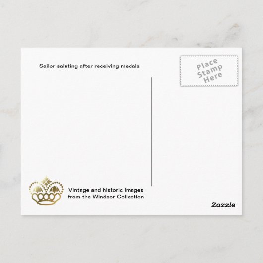 メダルを受けたセーラー服 ポストカード (裏面)