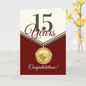 メダルフェイクユニバーサル従業員記念日カード カード (黄色い花)