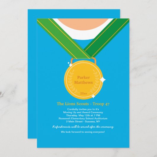 メダル受賞者/受賞式の招待状 招待状 (正面/裏面)