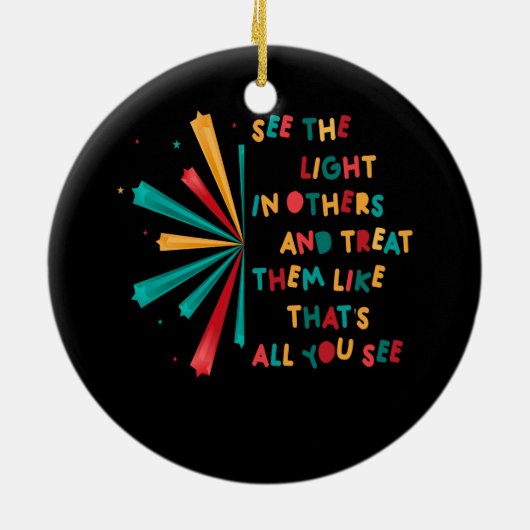 メッサを励ますほかの人たちの光を見前向きる セラミックオーナメント (裏面)