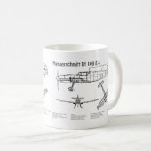 メッサーシュミット Bf 109 - 航空機設計図 BD コーヒーマグカップ (正面右)