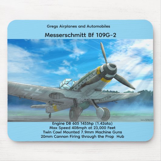 メッサーシュミット Bf 109G-2 マウスパッド (正面)