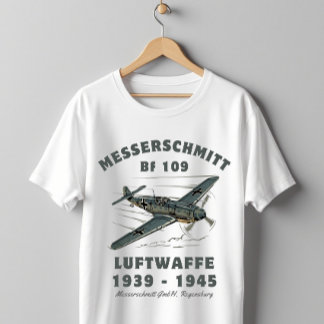 メッサーシュミットBf109 ルフトヴァッフェ 第二次世界大戦 戦闘機 Tシャツ