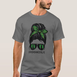 メッシおもしろいィーヘアバンアイリッシュダンサーライフSt patricks Tシャツ