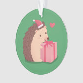 メッシおもしろいーメリークリスマスヘッジホッグキッズルームオーン オーナメント (正面)