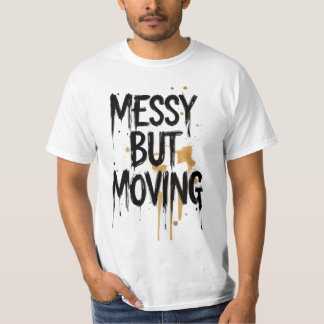 メッシィ・バット・ムービング ミニマルブラシスクリプトTシャツ Tシャツ