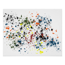 メッシカラフル絵を描（ばちゃばちゃ）跳ねるモダン抽象芸術位置 ポスター