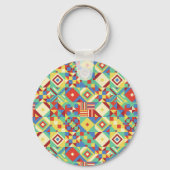 メッシュ化されたシェイプのジオメトリキーチェーン キーホルダー (正面)