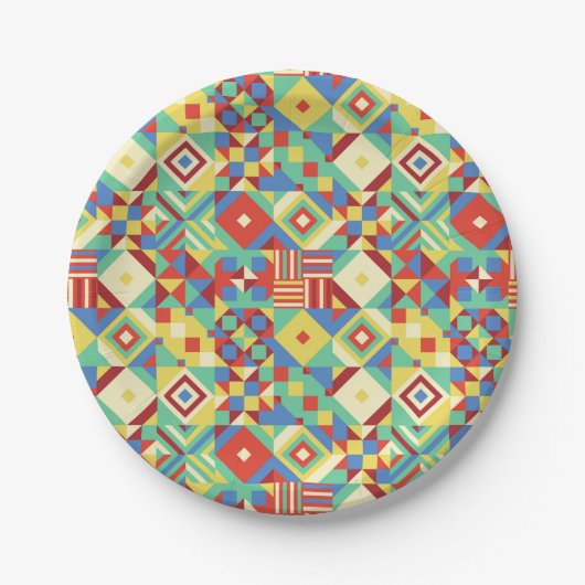 メッシュ化されたシェイプのジオメトリ紙プレート ペーパープレート (正面)