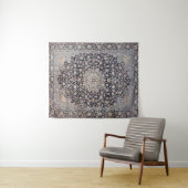 メッシュ·ペルシア·ダスティ·ブルー·ダーク·グレー  タペストリー (インサイチュ(横))