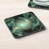 メッシーグリーンヘア抽象芸術 コースター (左側)