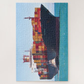 メッシーコンテナ船とタグ ジグソーパズル (縦)