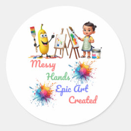 メッシーハンズエピック祝アートワールドアートデー ラウンドシール