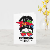 メッシーバンエリトリアナガールとエリトリア国旗Gles Ndan カード (黄色い花)