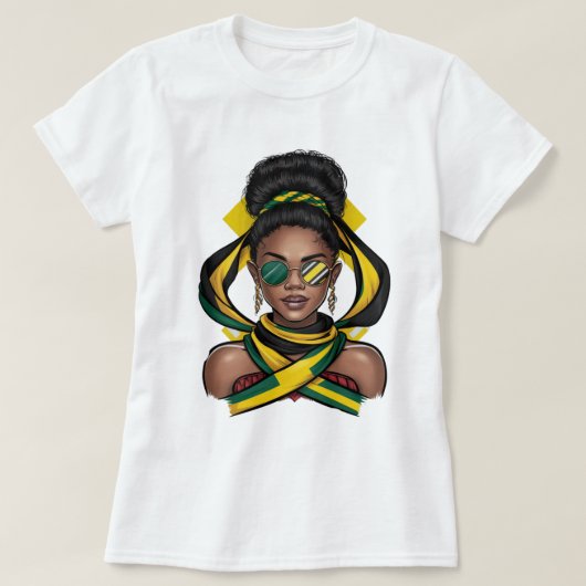 メッシーバンジャマイカフラッグウーメン Tシャツ (デザイン正面)