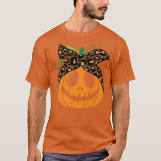 メッシーバンスカッシュ怖いスカッシュ彫りカボチャ顔ハロー Tシャツ