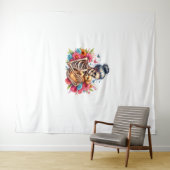 メッシーバンスケルトンかわいい子犬の愛犬家ハロウィーン タペストリー (インサイチュ(横))