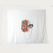 メッシーバンスケルトンかわいい子犬の愛犬家ハロウィーン タペストリー (正面(横))