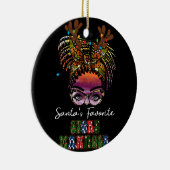 メッシーバンヘアウィメンクリスマスサンタスお気に入りのスト セラミックオーナメント (右)