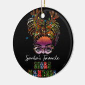 メッシーバンヘアウィメンクリスマスサンタスお気に入りのスト セラミックオーナメント (左)