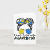 メッシーバンヘアダウン症候群認識度ガールキッド カード (黄色い花)