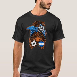 メッシーバンヘアブラウンスキンサッカーニカラグア女子 Tシャツ