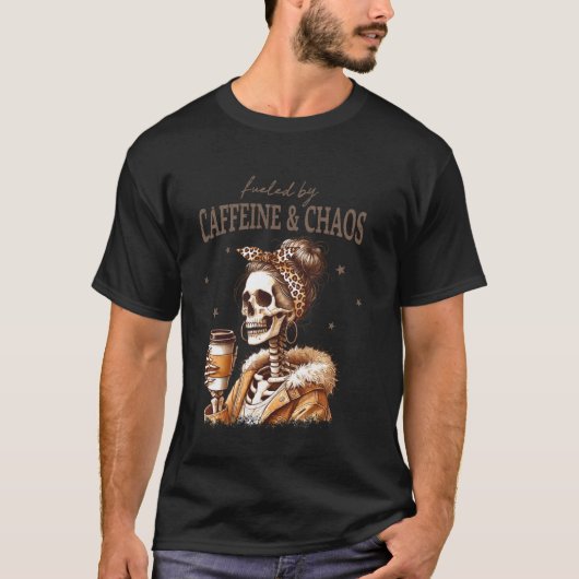 メッシーバンママ コーヒースケルトン 母の日 カオスママ Tシャツ (正面)