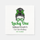 メッシーバンラッキーワンの誕生日の女の子 スタンダードカクテルナプキン (正面)