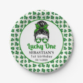 メッシーバンラッキーワンの誕生日の女の子 ペーパープレート (正面)