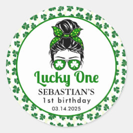 メッシーバンラッキーワンの誕生日の女の子 ラウンドシール